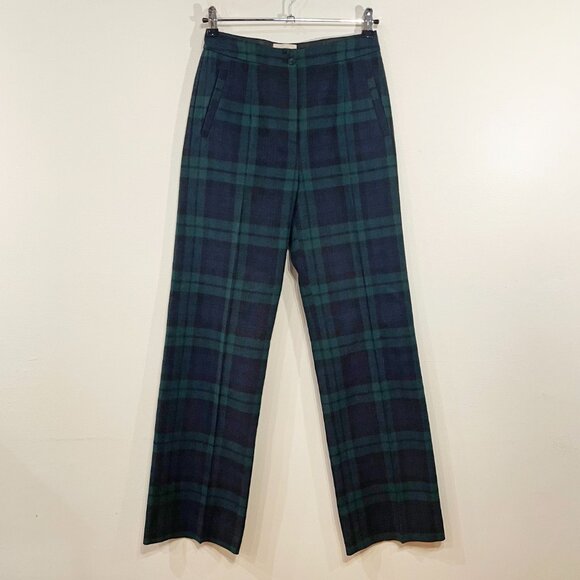 EUC Sezane Martin Blackwatch Plaid Wool Blend Wide Leg Trousers 36, 4 - Picture 3 of 9